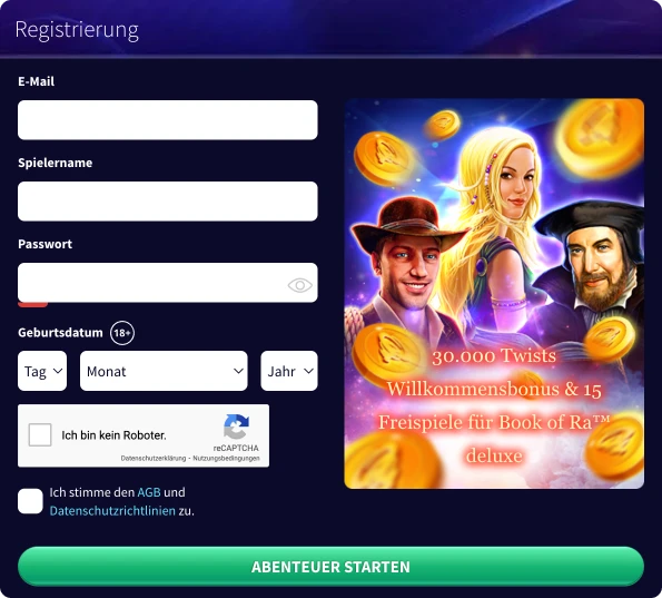 Registrierung bei GameTwist 