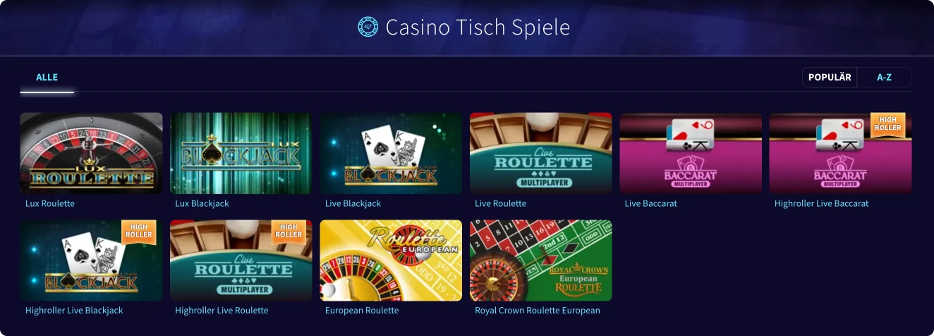 GameTwist Online Casino Tischspiele